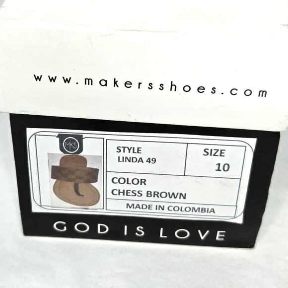 MKS Chess Brown Linda 49 Thong Sandals Size 10 NIB Checkered - Picture 6 of 6